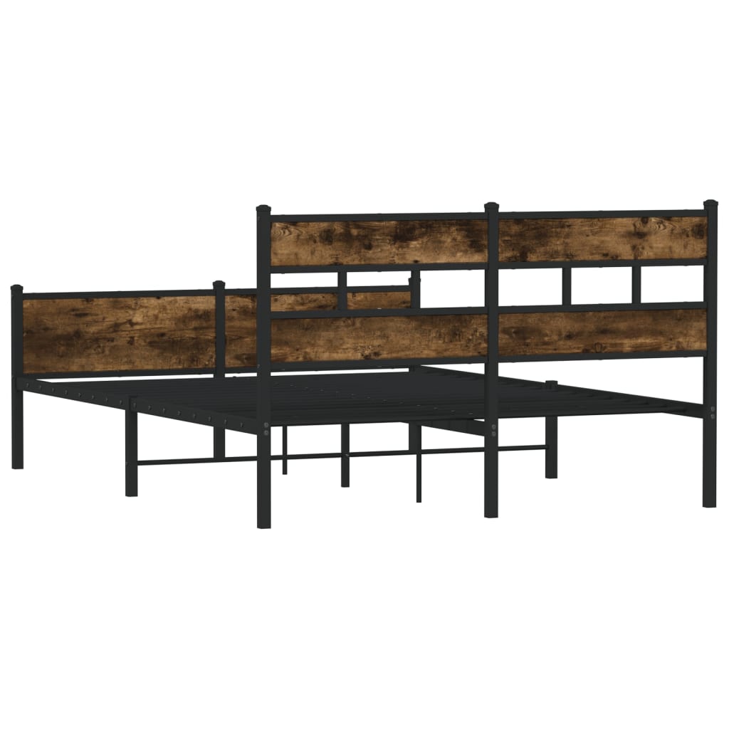 Bedframe zonder matras hout gerookt eikenkleurig 140x200 cm is nu te koop bij PeponiXL, paradijselijk wonen!