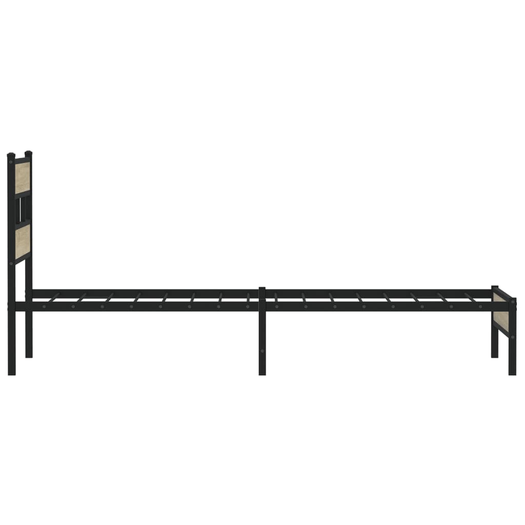 Bedframe zonder matras hout sonoma eikenkleurig 75x190 cm is nu te koop bij PeponiXL, paradijselijk wonen!