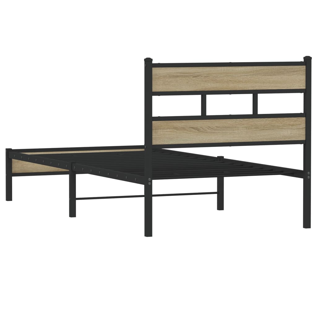 Bedframe zonder matras hout sonoma eikenkleurig 75x190 cm is nu te koop bij PeponiXL, paradijselijk wonen!