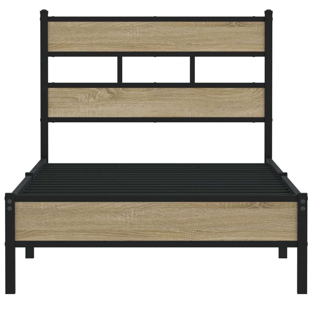 Bedframe zonder matras hout sonoma eikenkleurig 80x200 cm is nu te koop bij PeponiXL, paradijselijk wonen!