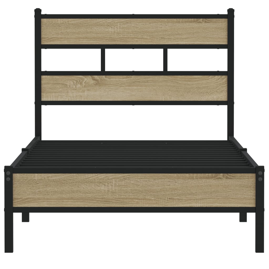 Bedframe zonder matras hout sonoma eikenkleurig 90x190 cm is nu te koop bij PeponiXL, paradijselijk wonen!