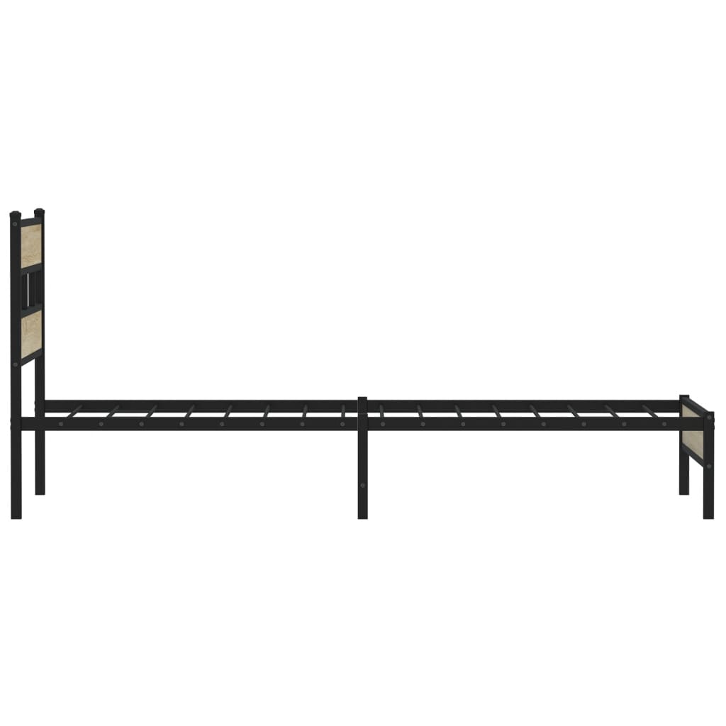 Bedframe zonder matras hout sonoma eikenkleurig 90x200 cm is nu te koop bij PeponiXL, paradijselijk wonen!