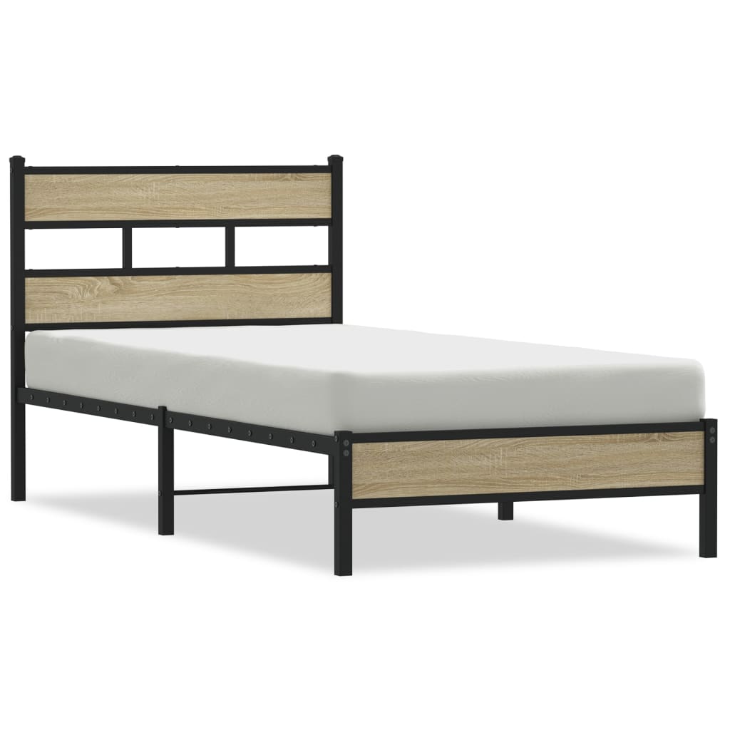 Bedframe zonder matras hout sonoma eikenkleurig 100x190 cm is nu te koop bij PeponiXL, paradijselijk wonen!
