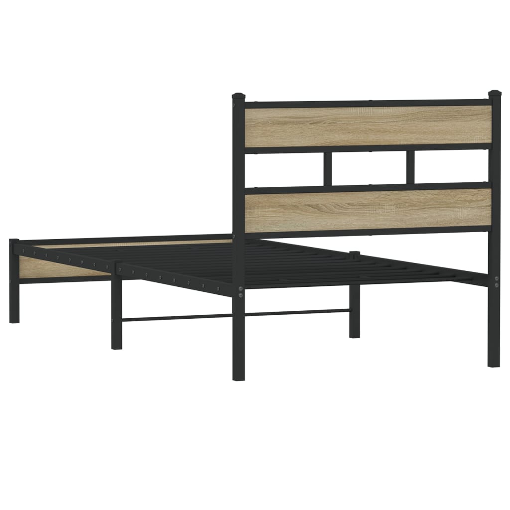 Bedframe zonder matras hout sonoma eikenkleurig 100x200 cm is nu te koop bij PeponiXL, paradijselijk wonen!
