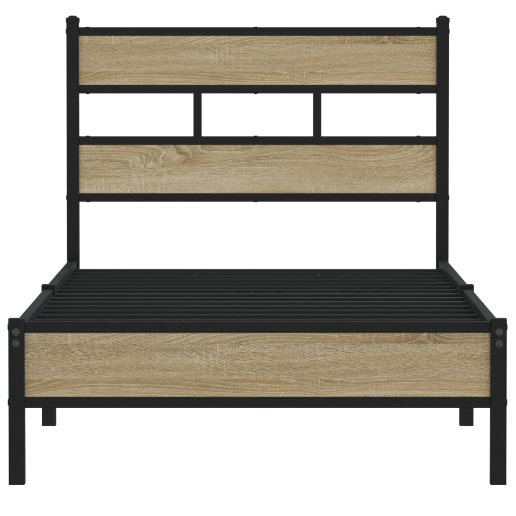 Bedframe zonder matras hout sonoma eikenkleurig 107x200 cm is nu te koop bij PeponiXL, paradijselijk wonen!