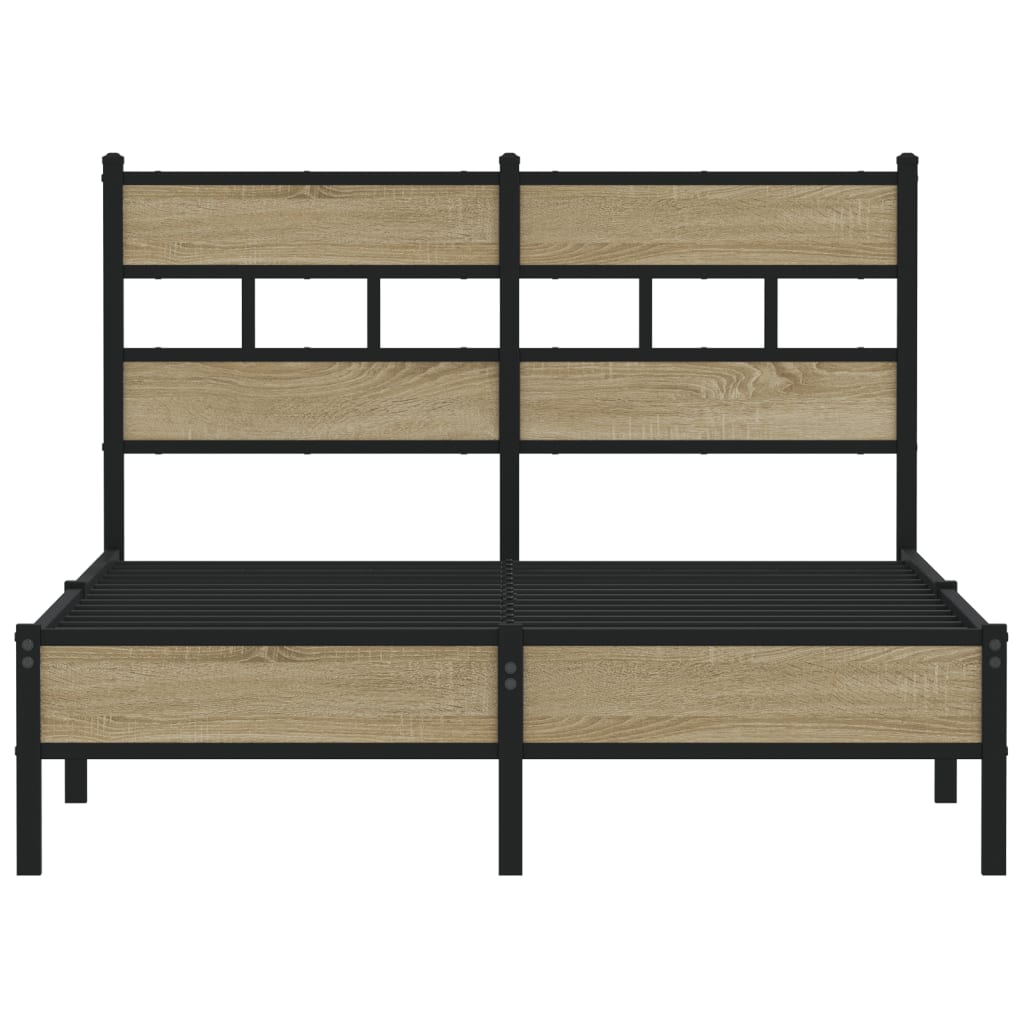 Bedframe zonder matras hout sonoma eikenkleurig 120x200 cm is nu te koop bij PeponiXL, paradijselijk wonen!