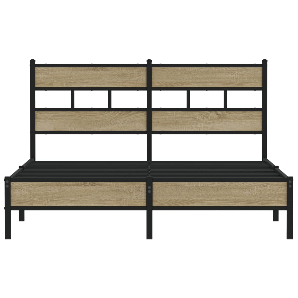 Bedframe zonder matras hout sonoma eikenkleurig 140x200 cm is nu te koop bij PeponiXL, paradijselijk wonen!