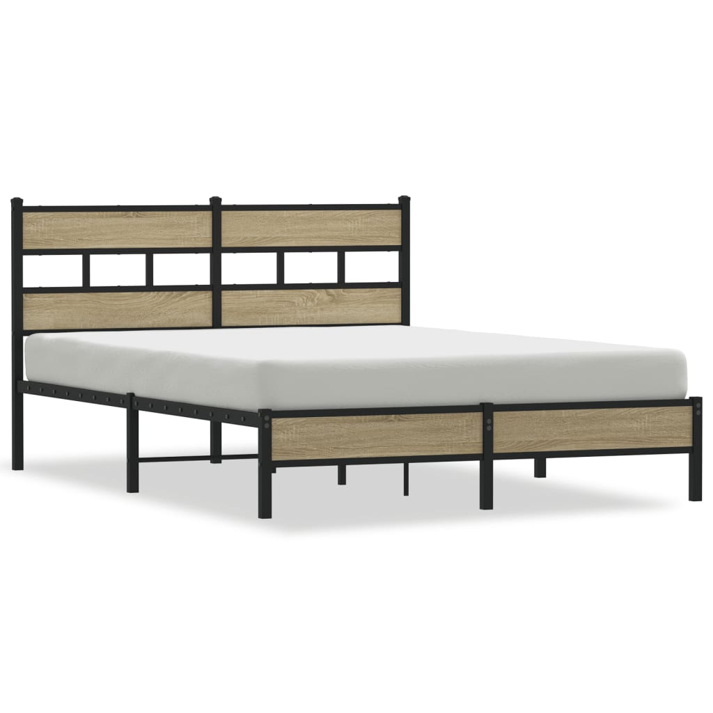 Bedframe zonder matras hout sonoma eikenkleurig 150x200 cm is nu te koop bij PeponiXL, paradijselijk wonen!