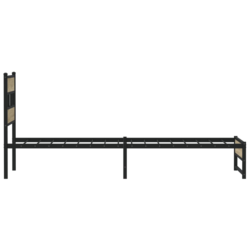 Bedframe zonder matras metaal sonoma eikenkleurig 80x200 cm is nu te koop bij PeponiXL, paradijselijk wonen!