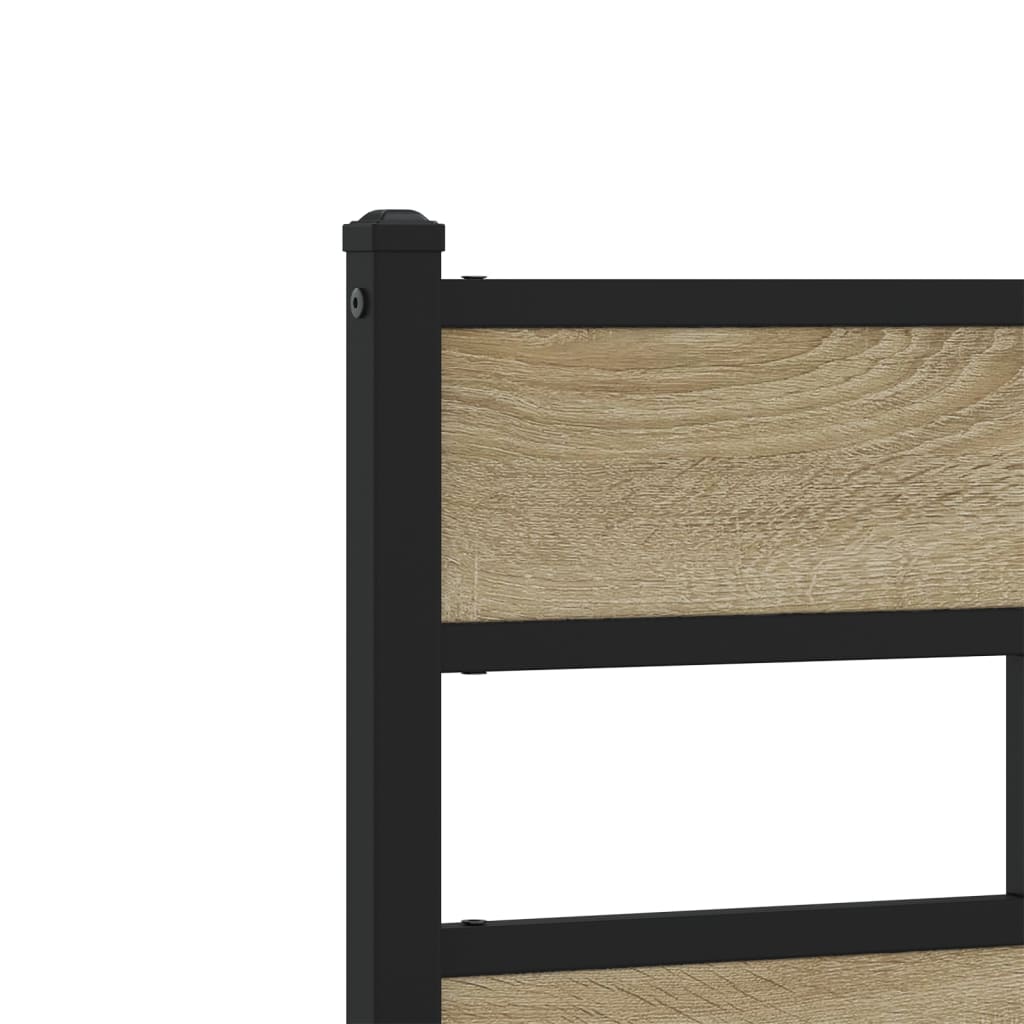 Bedframe zonder matras metaal sonoma eikenkleurig 80x200 cm is nu te koop bij PeponiXL, paradijselijk wonen!