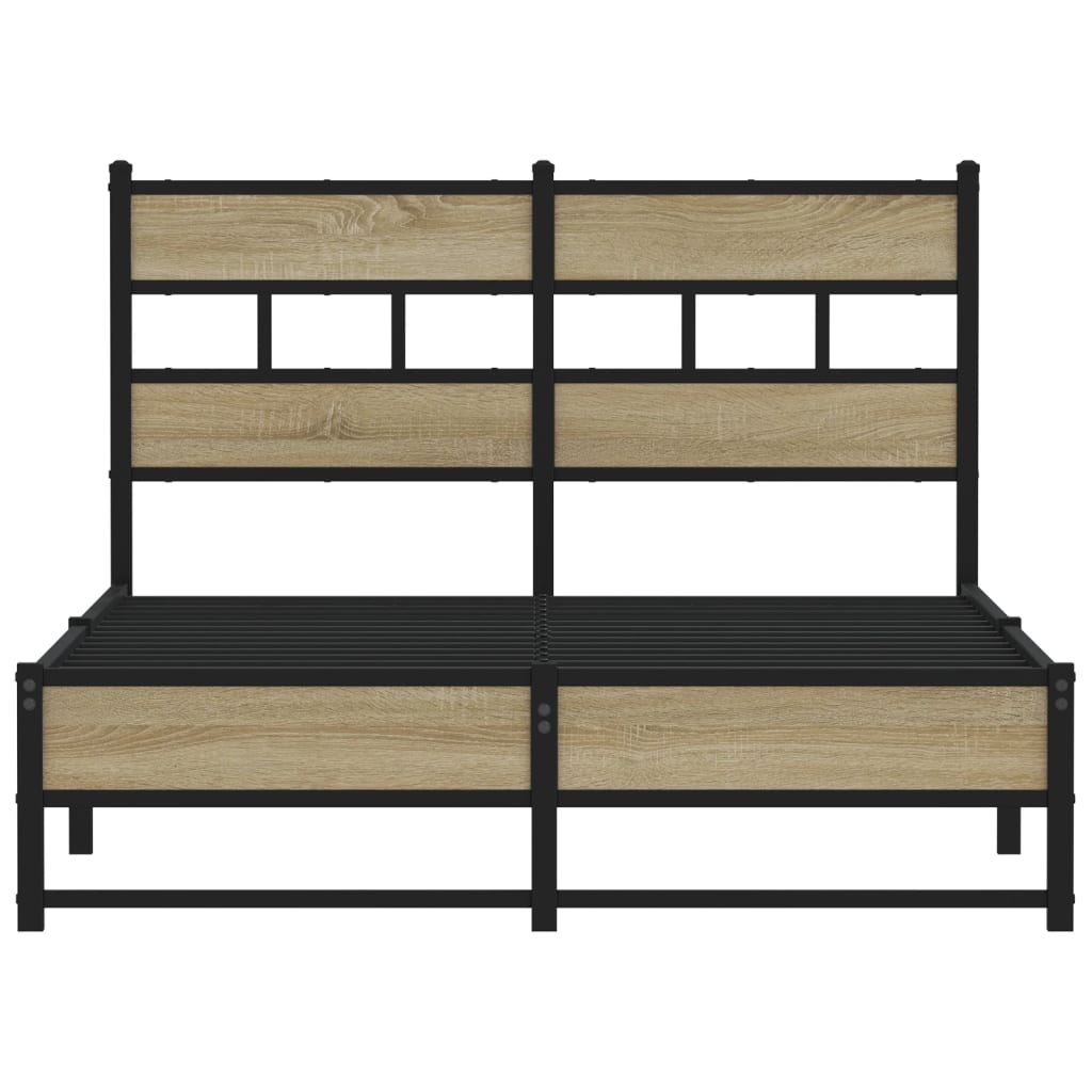Bedframe zonder matras metaal sonoma eikenkleurig 120x200 cm is nu te koop bij PeponiXL, paradijselijk wonen!