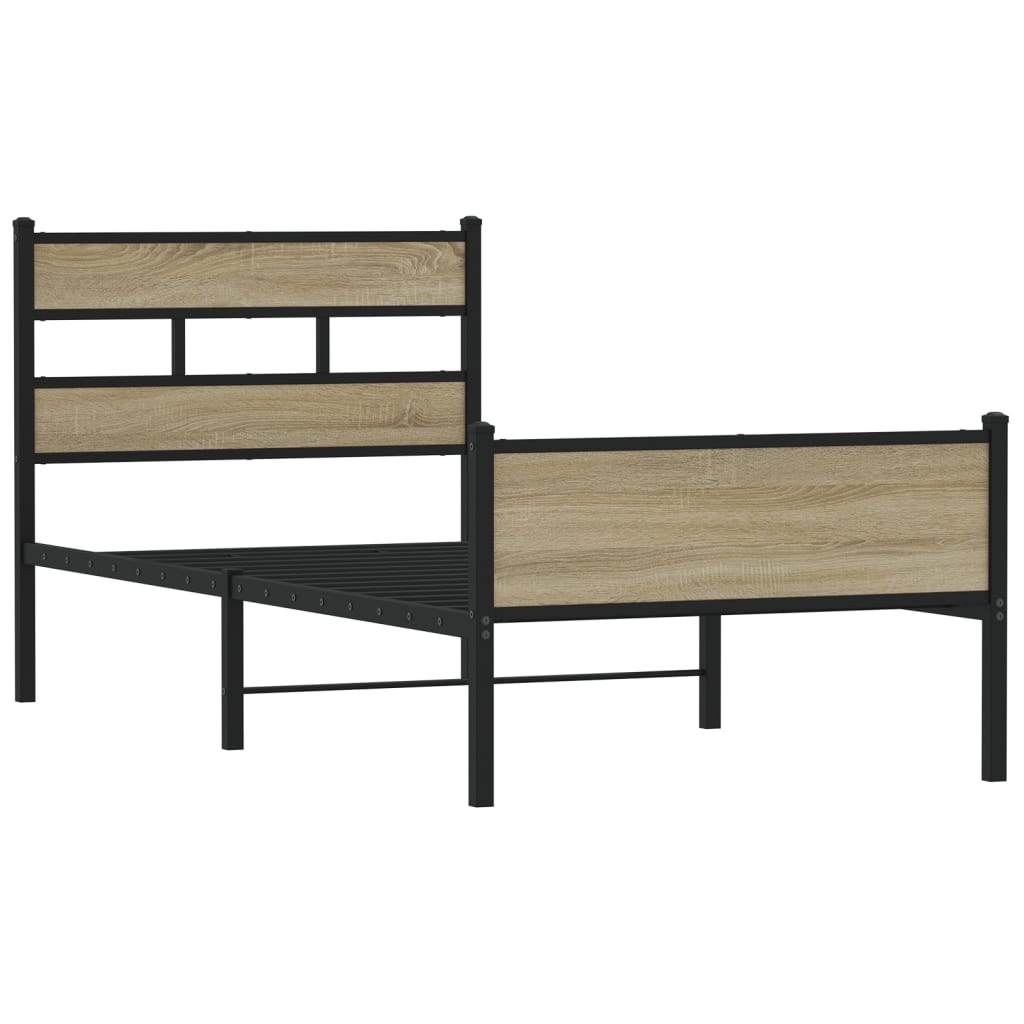 Bedframe zonder matras hout sonoma eikenkleurig 75x190 cm is nu te koop bij PeponiXL, paradijselijk wonen!