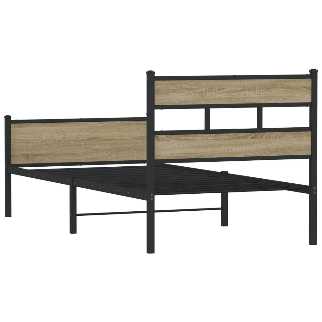 Bedframe zonder matras hout sonoma eikenkleurig 75x190 cm is nu te koop bij PeponiXL, paradijselijk wonen!