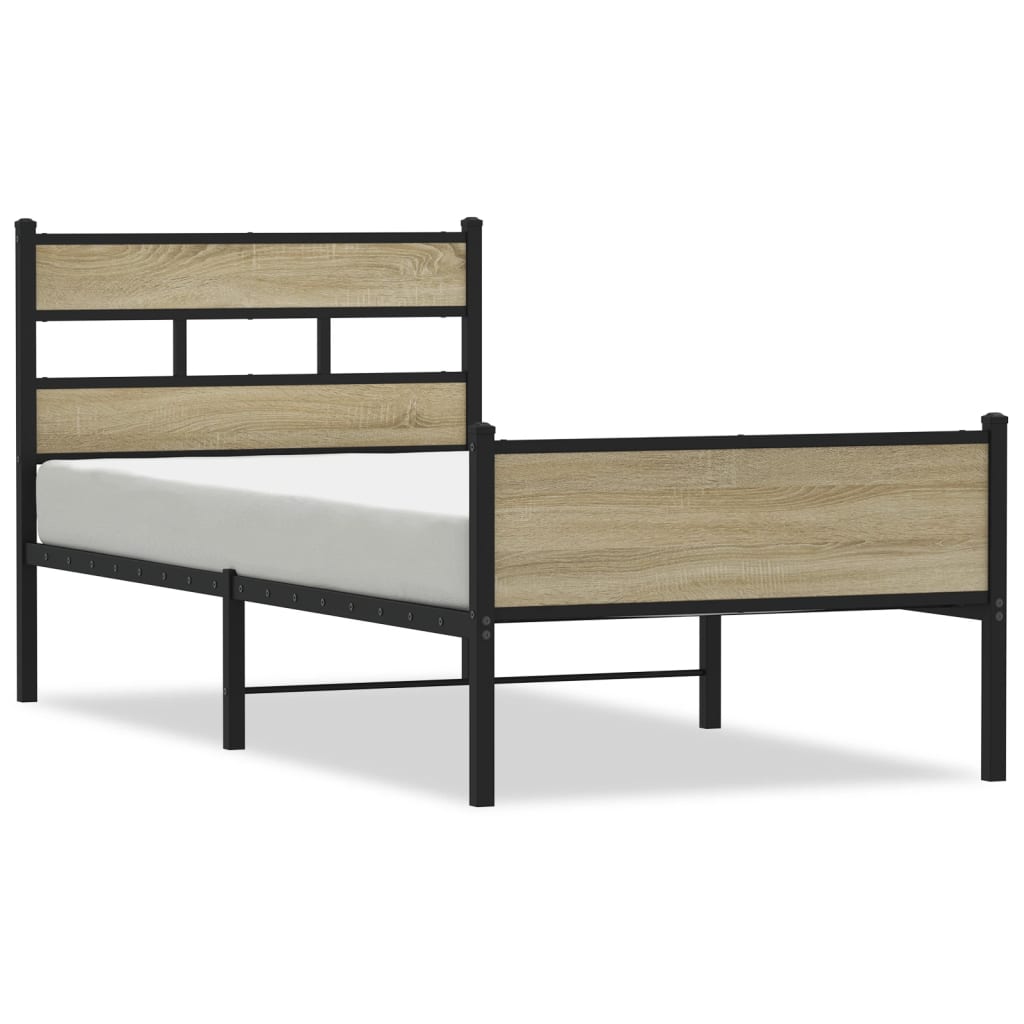 Bedframe zonder matras hout sonoma eikenkleurig 100x190 cm is nu te koop bij PeponiXL, paradijselijk wonen!