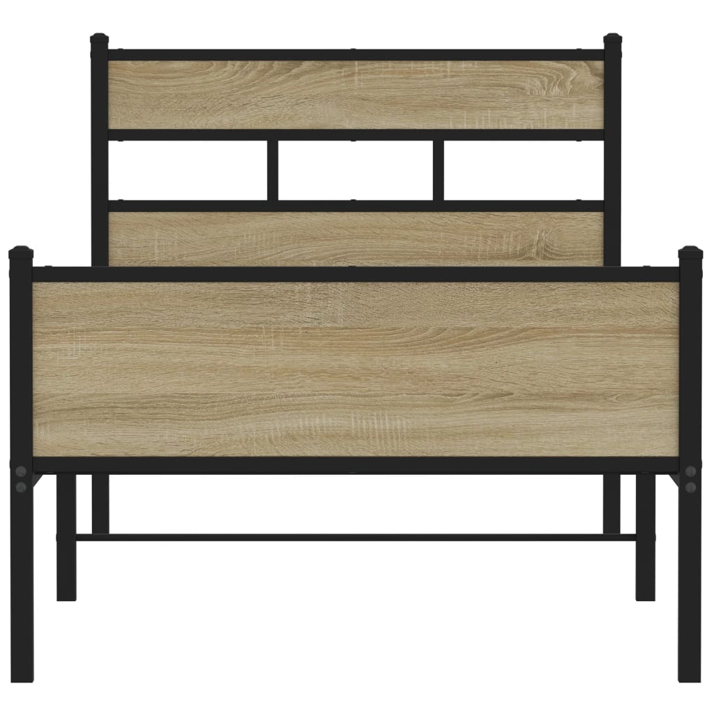 Bedframe zonder matras hout sonoma eikenkleurig 100x190 cm is nu te koop bij PeponiXL, paradijselijk wonen!
