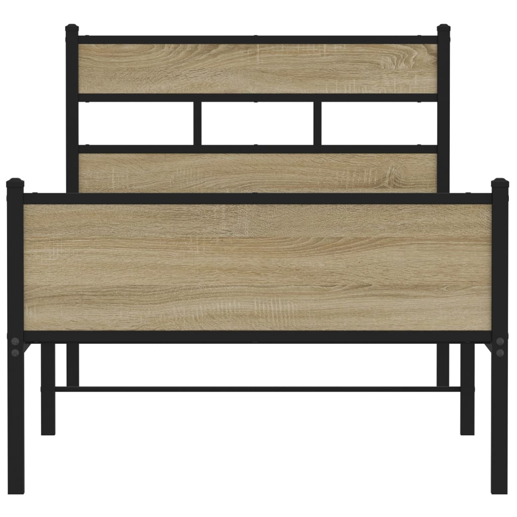 Bedframe zonder matras hout sonoma eikenkleurig 100x200 cm is nu te koop bij PeponiXL, paradijselijk wonen!