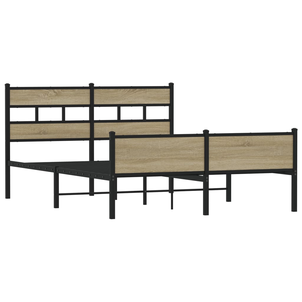 Bedframe zonder matras hout sonoma eikenkleurig 140x190 cm is nu te koop bij PeponiXL, paradijselijk wonen!