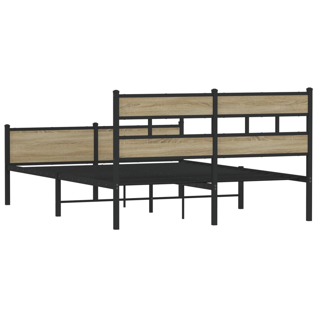 Bedframe zonder matras hout sonoma eikenkleurig 140x190 cm is nu te koop bij PeponiXL, paradijselijk wonen!
