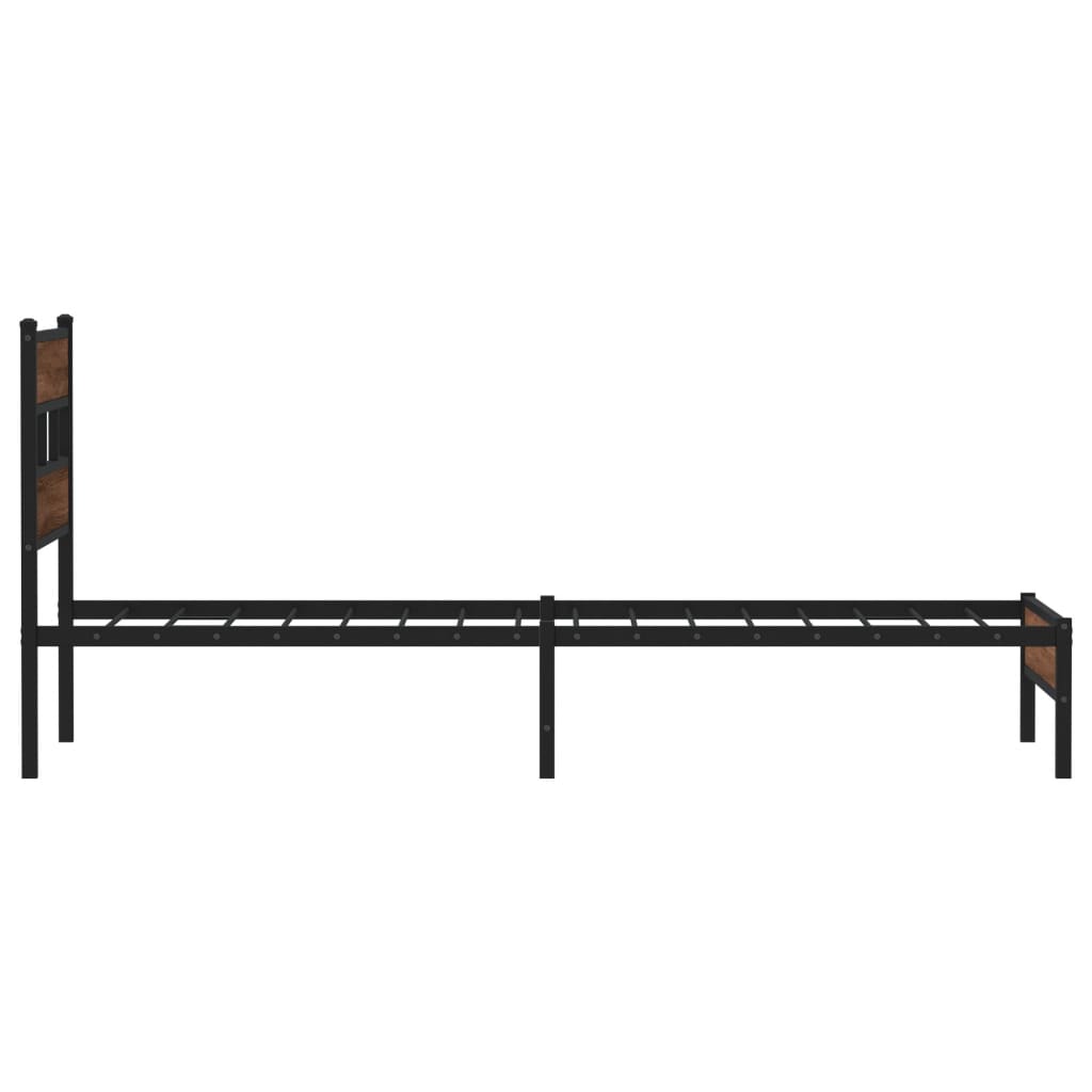 Bedframe zonder matras bewerkt hout bruin eikenkleur 100x190 cm is nu te koop bij PeponiXL, paradijselijk wonen!