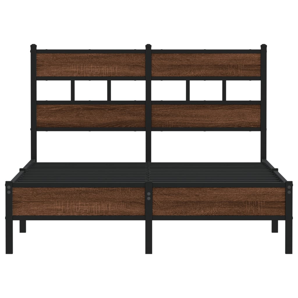 Bedframe zonder matras bewerkt hout bruin eikenkleur 120x190 cm is nu te koop bij PeponiXL, paradijselijk wonen!