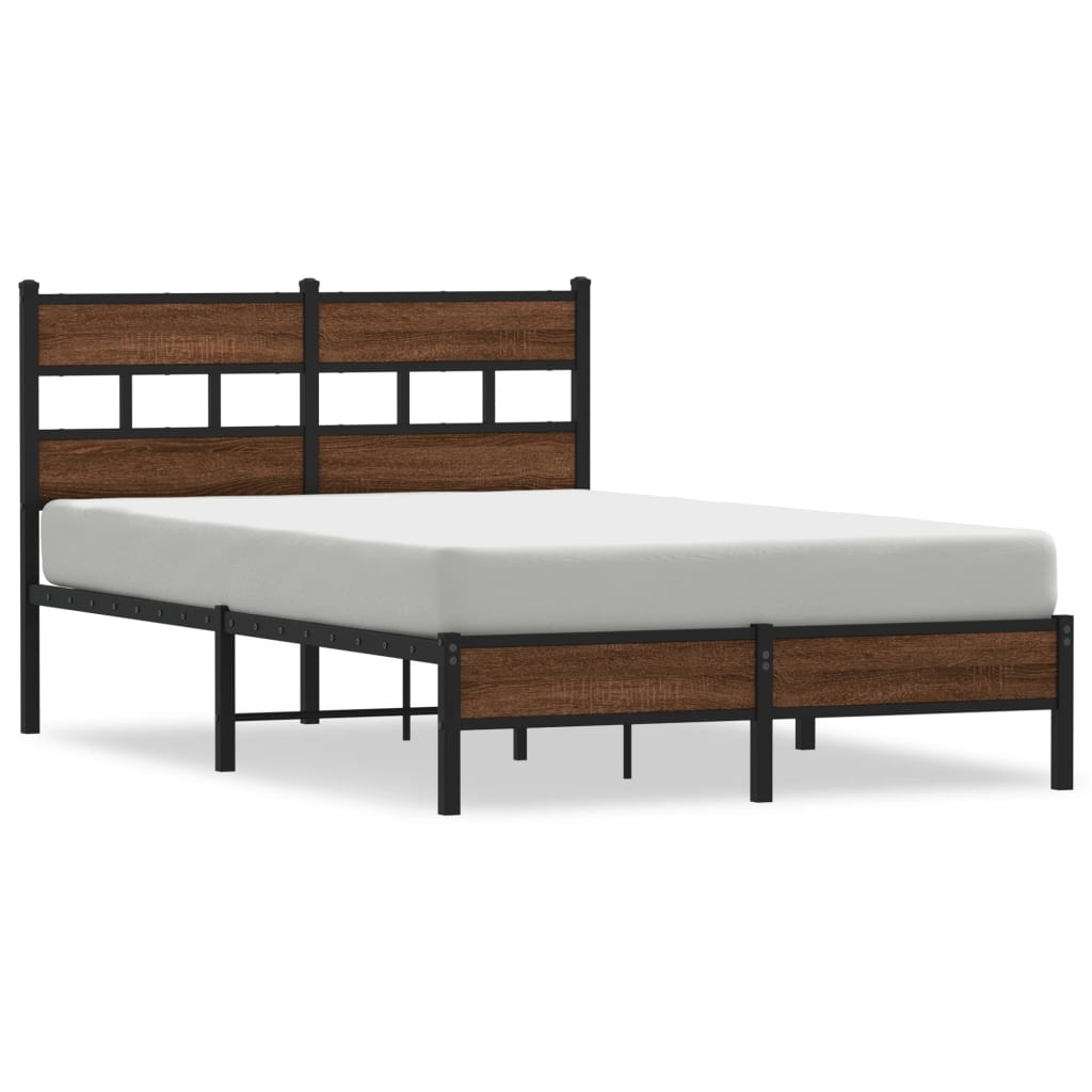 Bedframe zonder matras bewerkt hout bruin eikenkleur 120x200 cm is nu te koop bij PeponiXL, paradijselijk wonen!