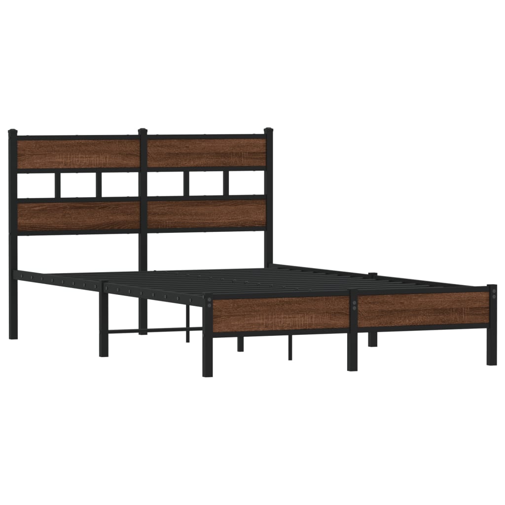 Bedframe zonder matras bewerkt hout bruin eikenkleur 120x200 cm is nu te koop bij PeponiXL, paradijselijk wonen!