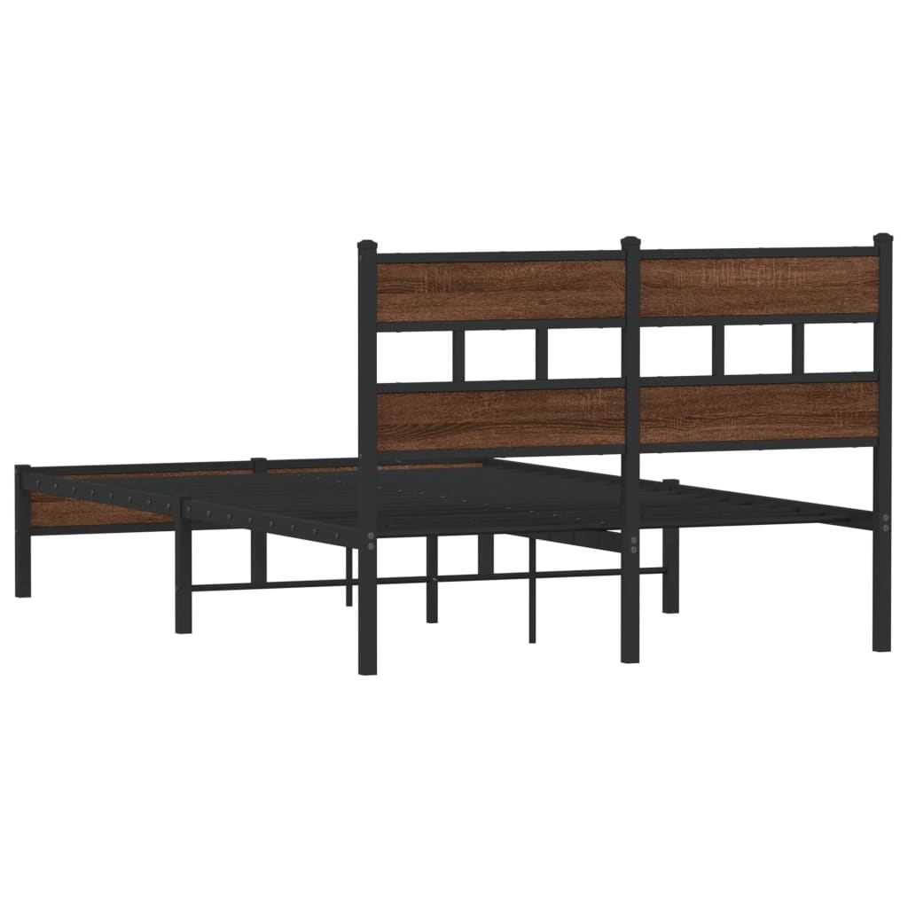 Bedframe zonder matras bewerkt hout bruin eikenkleur 120x200 cm is nu te koop bij PeponiXL, paradijselijk wonen!