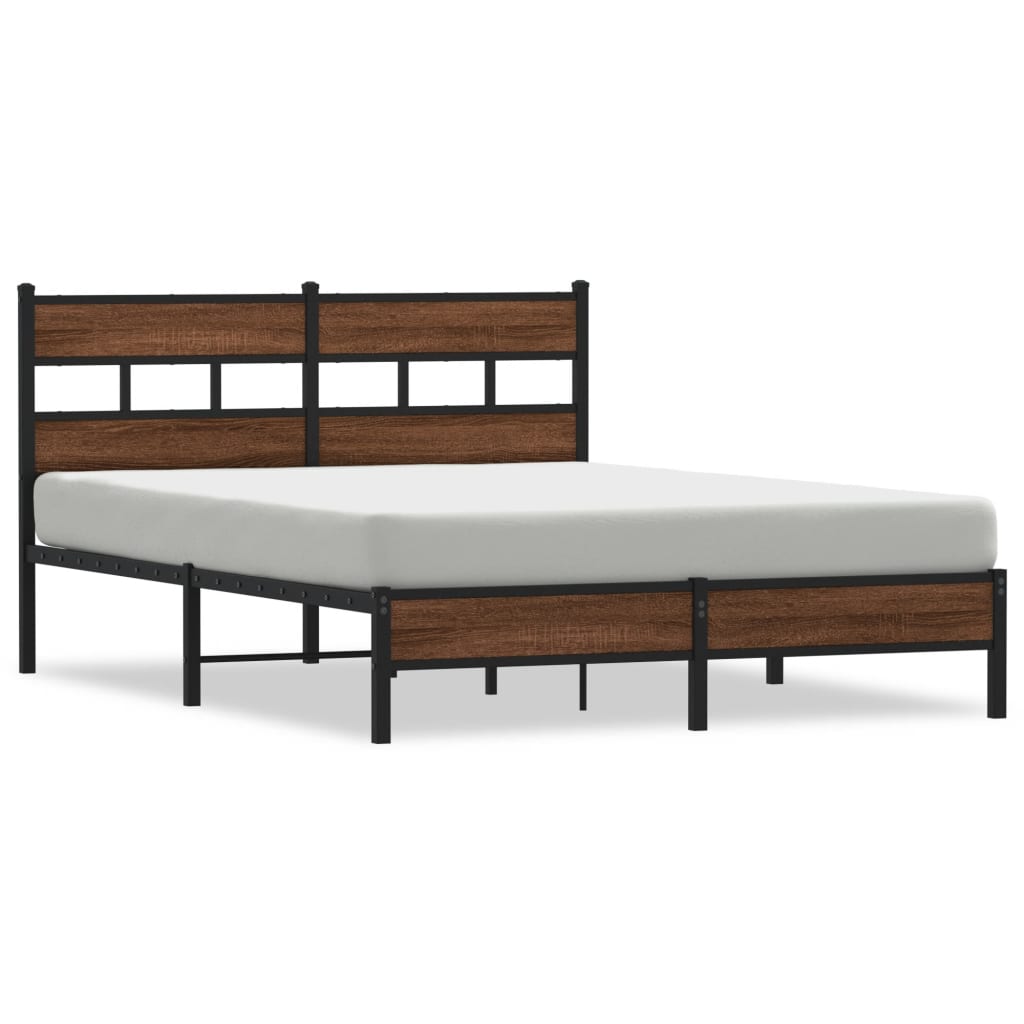 Bedframe zonder matras bewerkt hout bruin eikenkleur 160x200 cm is nu te koop bij PeponiXL, paradijselijk wonen!