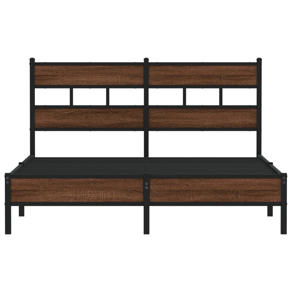 Bedframe zonder matras bewerkt hout bruin eikenkleur 160x200 cm is nu te koop bij PeponiXL, paradijselijk wonen!