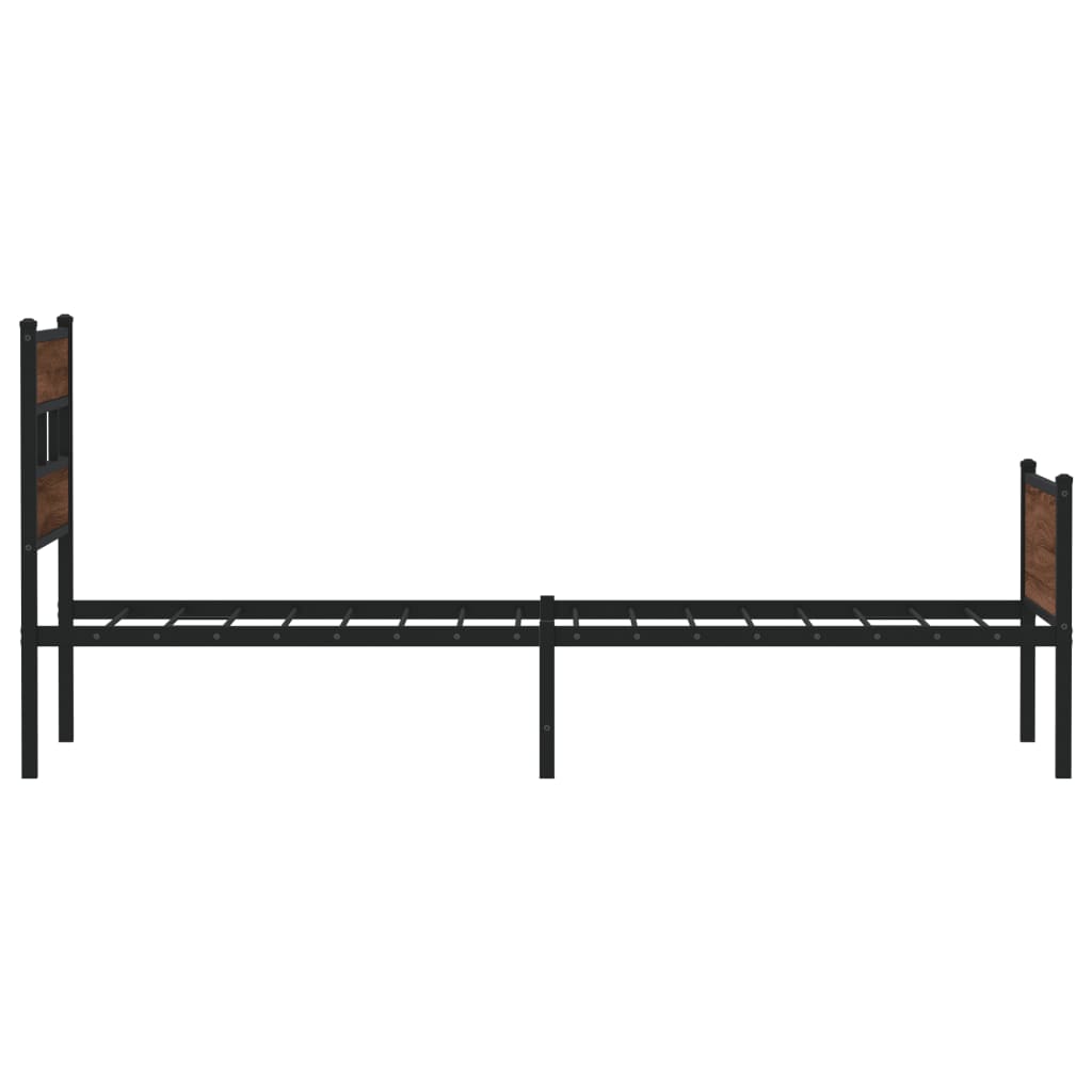 Bedframe zonder matras bewerkt hout bruin eikenkleur 80x200 cm is nu te koop bij PeponiXL, paradijselijk wonen!
