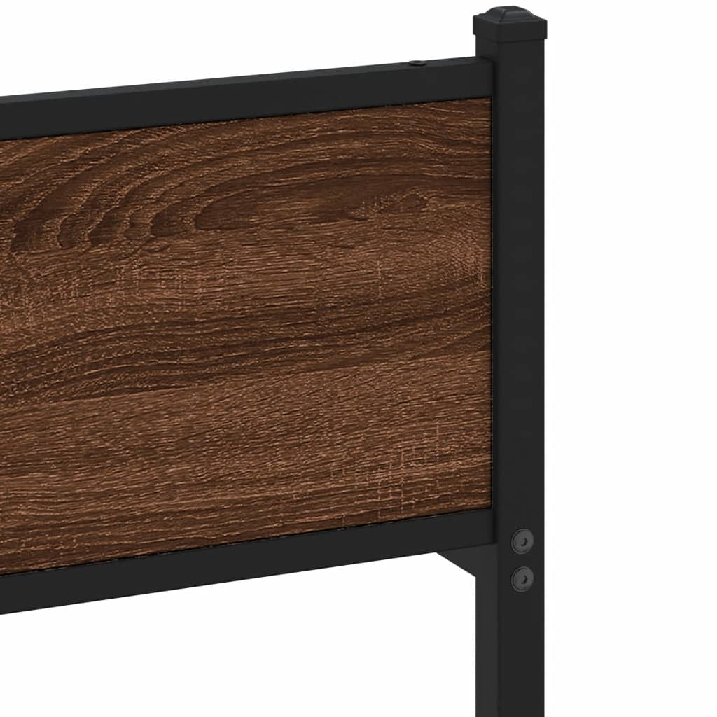 Bedframe zonder matras bewerkt hout bruin eikenkleur 80x200 cm is nu te koop bij PeponiXL, paradijselijk wonen!