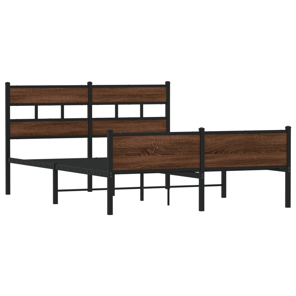 Bedframe zonder matras bewerkt hout bruin eikenkleur 137x190 cm is nu te koop bij PeponiXL, paradijselijk wonen!