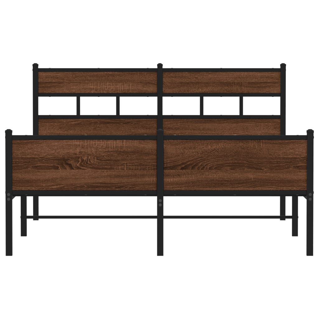 Bedframe zonder matras bewerkt hout bruin eikenkleur 137x190 cm is nu te koop bij PeponiXL, paradijselijk wonen!