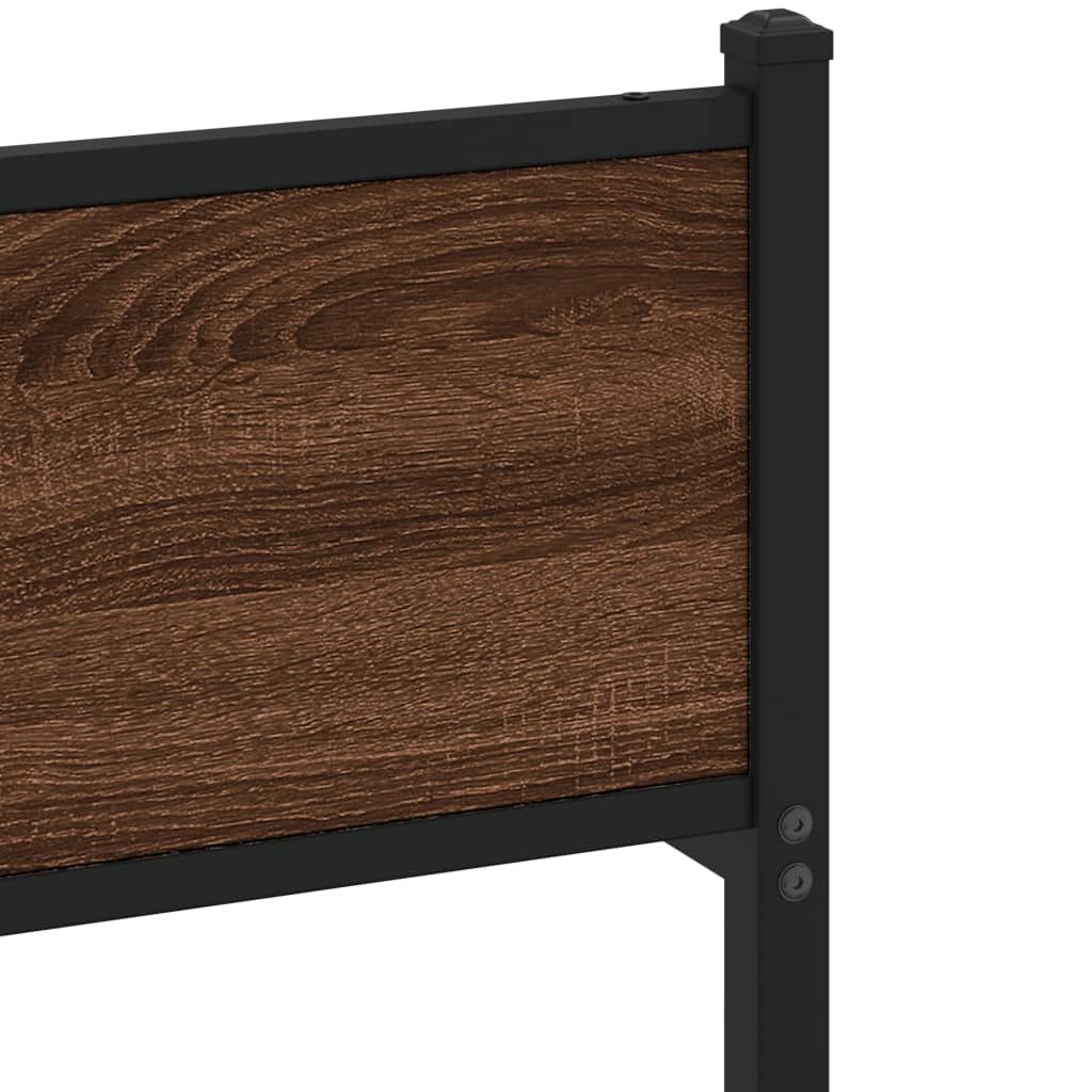 Bedframe zonder matras bewerkt hout bruin eikenkleur 137x190 cm is nu te koop bij PeponiXL, paradijselijk wonen!