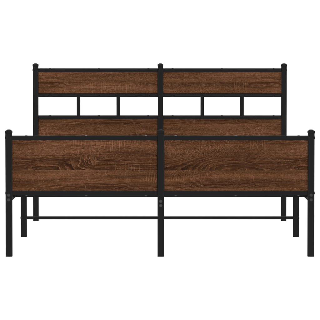 Bedframe zonder matras bewerkt hout bruin eikenkleur 140x200 cm is nu te koop bij PeponiXL, paradijselijk wonen!