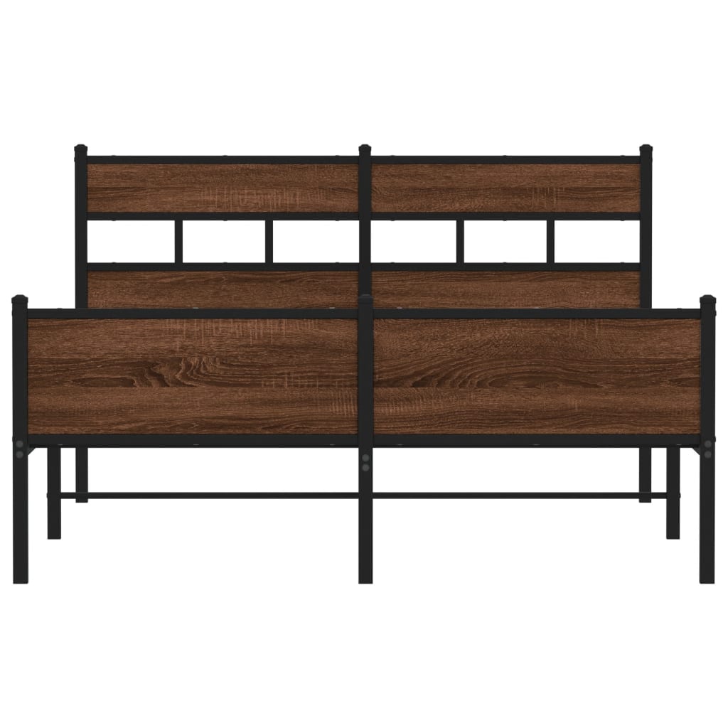 Bedframe zonder matras bewerkt hout bruin eikenkleur 150x200 cm is nu te koop bij PeponiXL, paradijselijk wonen!