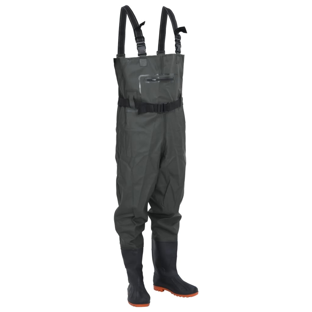 Waadpak met laarzen en riem maat 45 donkergroen is nu te koop bij PeponiXL, paradijselijk wonen!