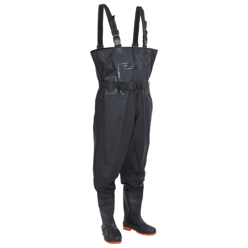 Waadpak met laarzen en riem maat 44 zwart is nu te koop bij PeponiXL, paradijselijk wonen!