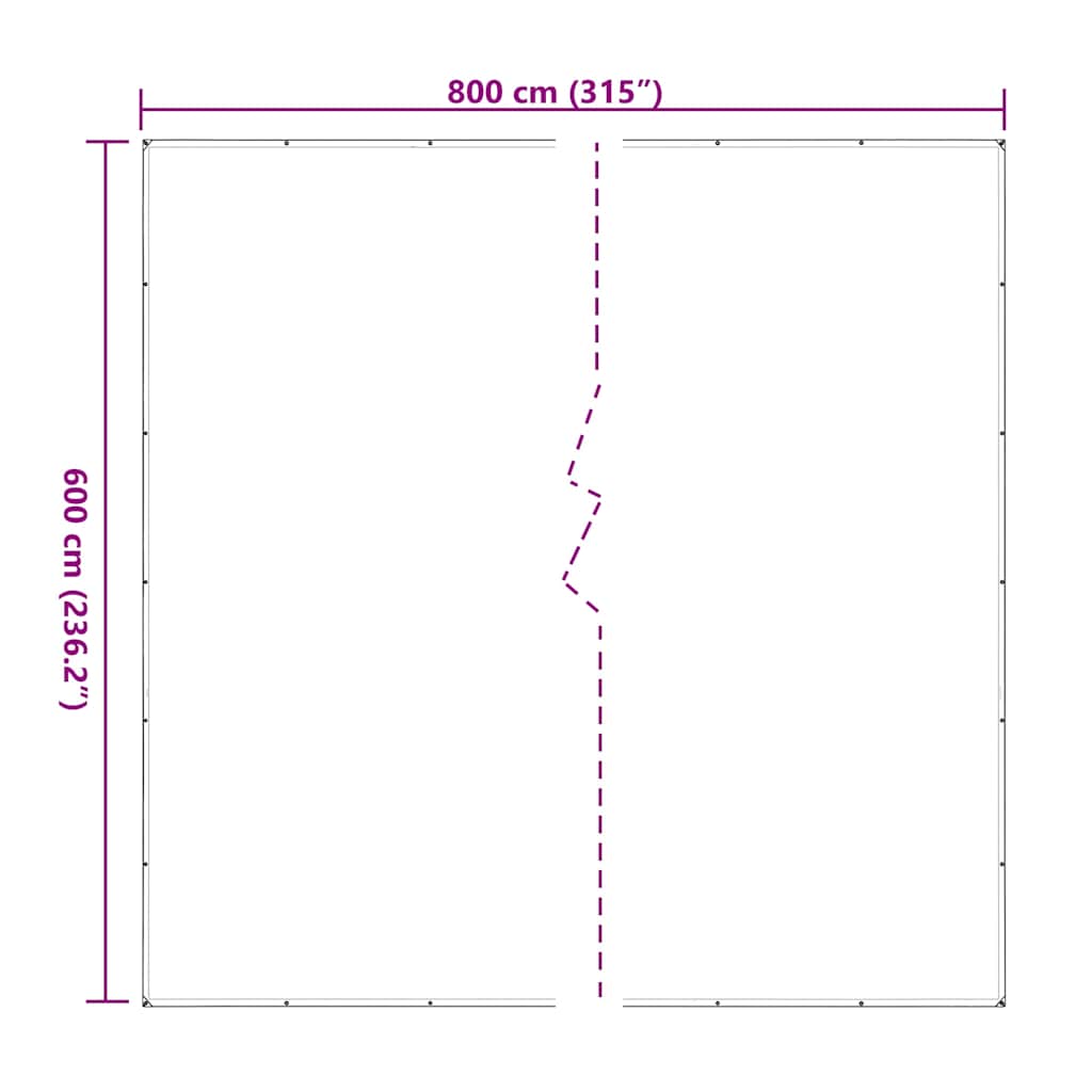 Doorzichtig zeildoek met zeilringen 6x8 m polyethyleen is nu te koop bij PeponiXL, paradijselijk wonen!