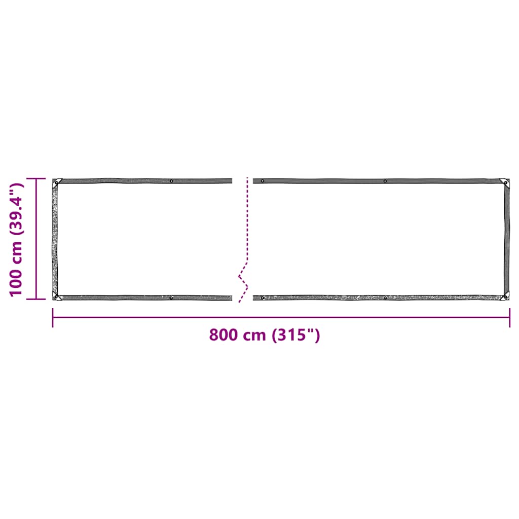 Doorzichtig zeildoek met zeilringen 1x8 m polyethyleen is nu te koop bij PeponiXL, paradijselijk wonen!