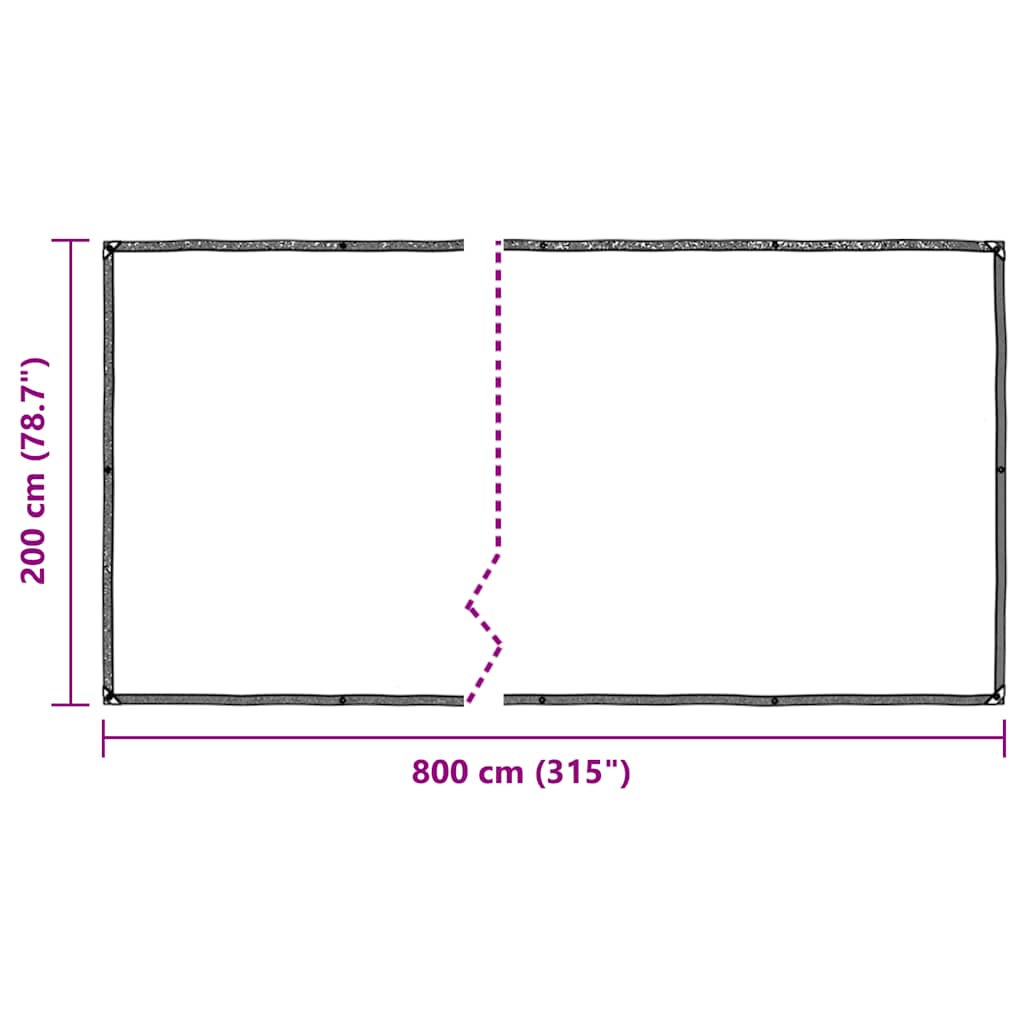 Doorzichtig zeildoek met zeilringen 2x8 m polyethyleen is nu te koop bij PeponiXL, paradijselijk wonen!