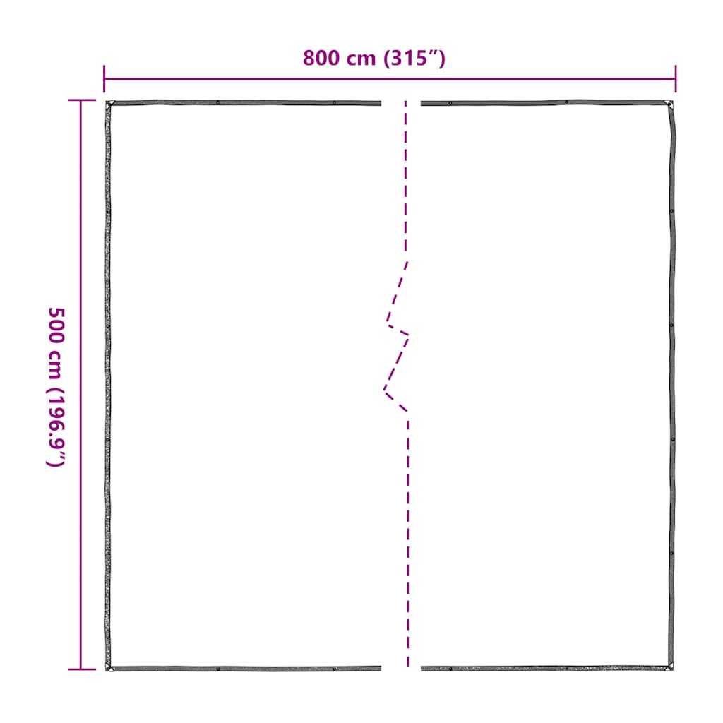 Doorzichtig zeildoek met zeilringen 5x8 m polyethyleen is nu te koop bij PeponiXL, paradijselijk wonen!