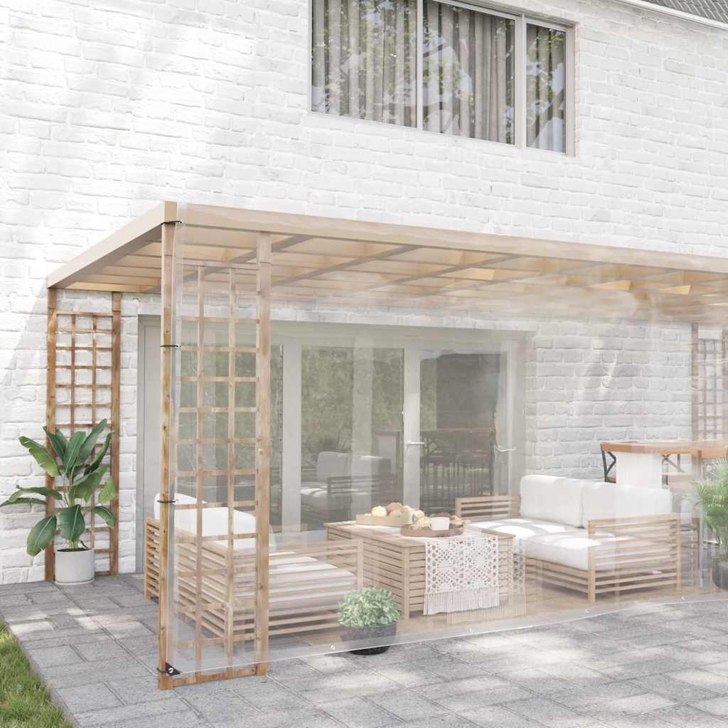 Doorzichtig zeildoek met zeilringen 6x8 m PVC is nu te koop bij PeponiXL, paradijselijk wonen!