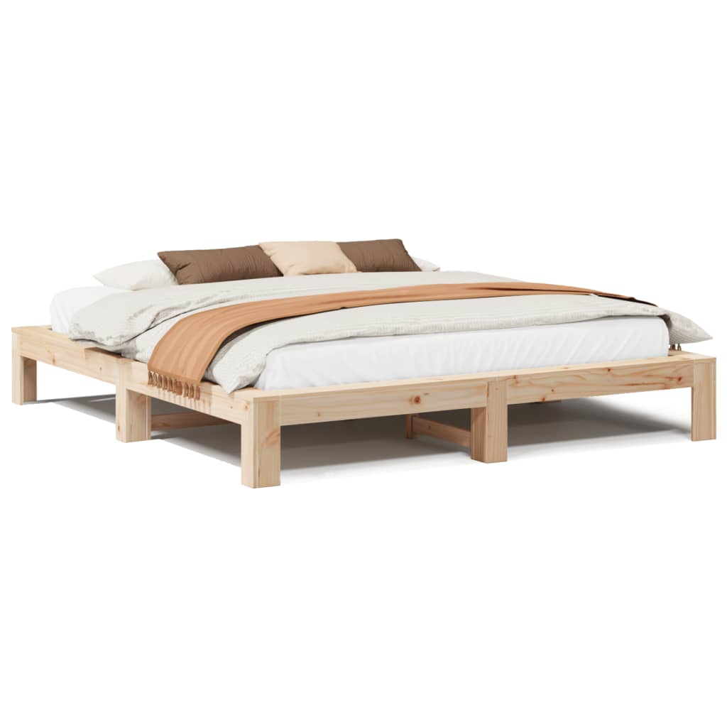Bedframe zonder matras massief grenenhout 200x200 cm is nu te koop bij PeponiXL, paradijselijk wonen!