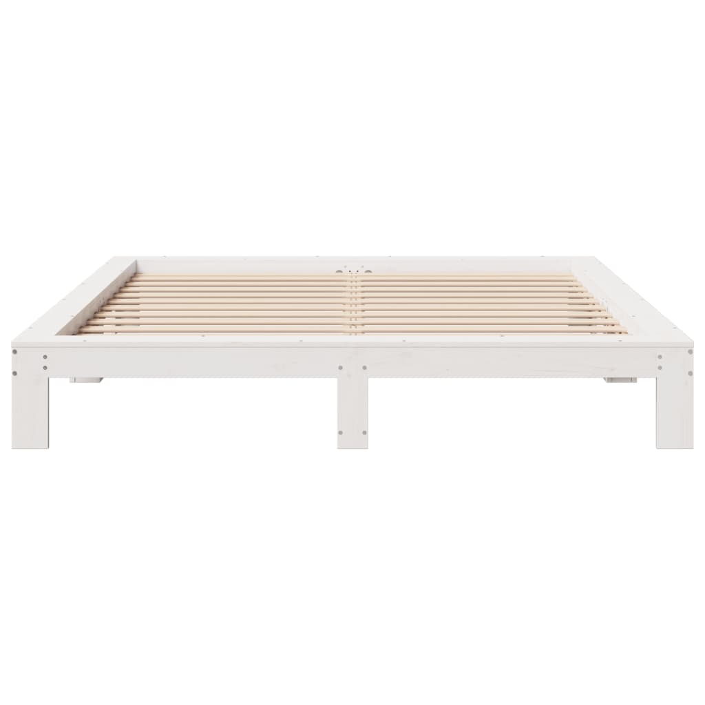 Bedframe zonder matras massief grenenhout wit 200x200 cm is nu te koop bij PeponiXL, paradijselijk wonen!