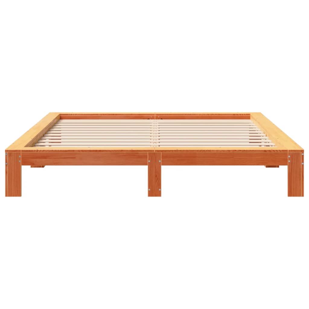Bedframe zonder matras massief grenenhout wasbruin 180x200 cm is nu te koop bij PeponiXL, paradijselijk wonen!
