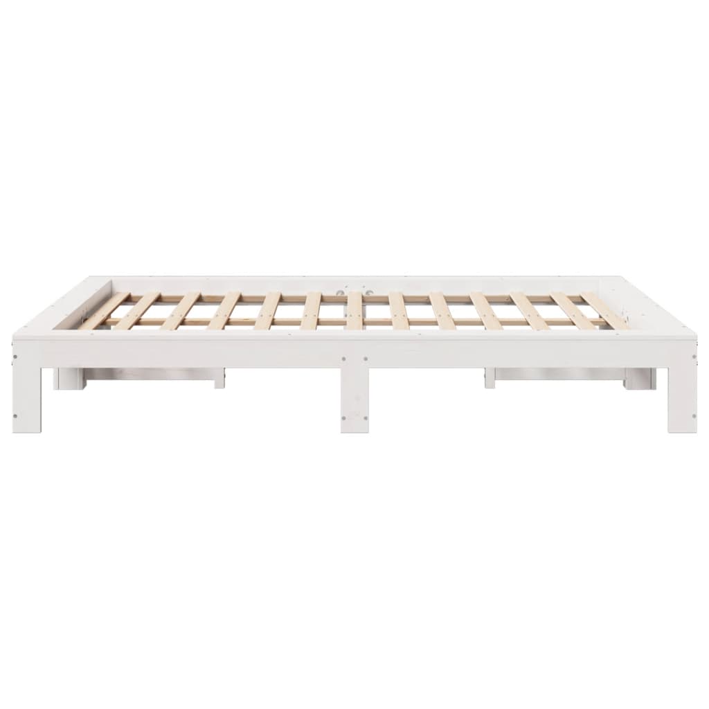 Bedframe zonder matras massief grenenhout wit 160x200 cm is nu te koop bij PeponiXL, paradijselijk wonen!