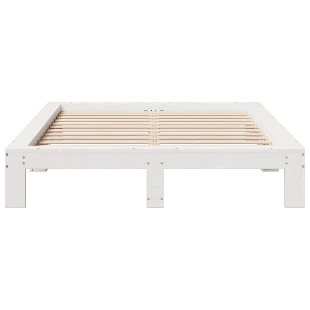 Bedframe zonder matras massief grenenhout wit 150x200 cm is nu te koop bij PeponiXL, paradijselijk wonen!