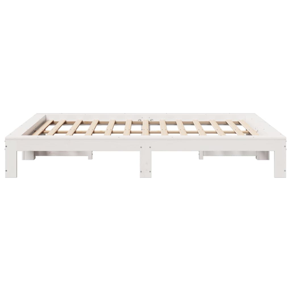 Bedframe zonder matras massief grenenhout wit 150x200 cm is nu te koop bij PeponiXL, paradijselijk wonen!