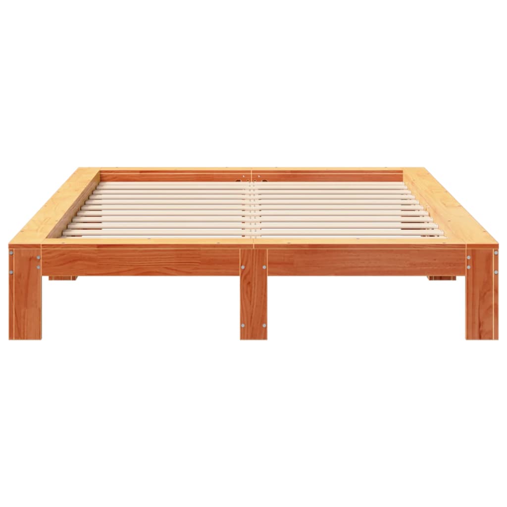 Bedframe zonder matras massief grenenhout wasbruin 150x200 cm is nu te koop bij PeponiXL, paradijselijk wonen!